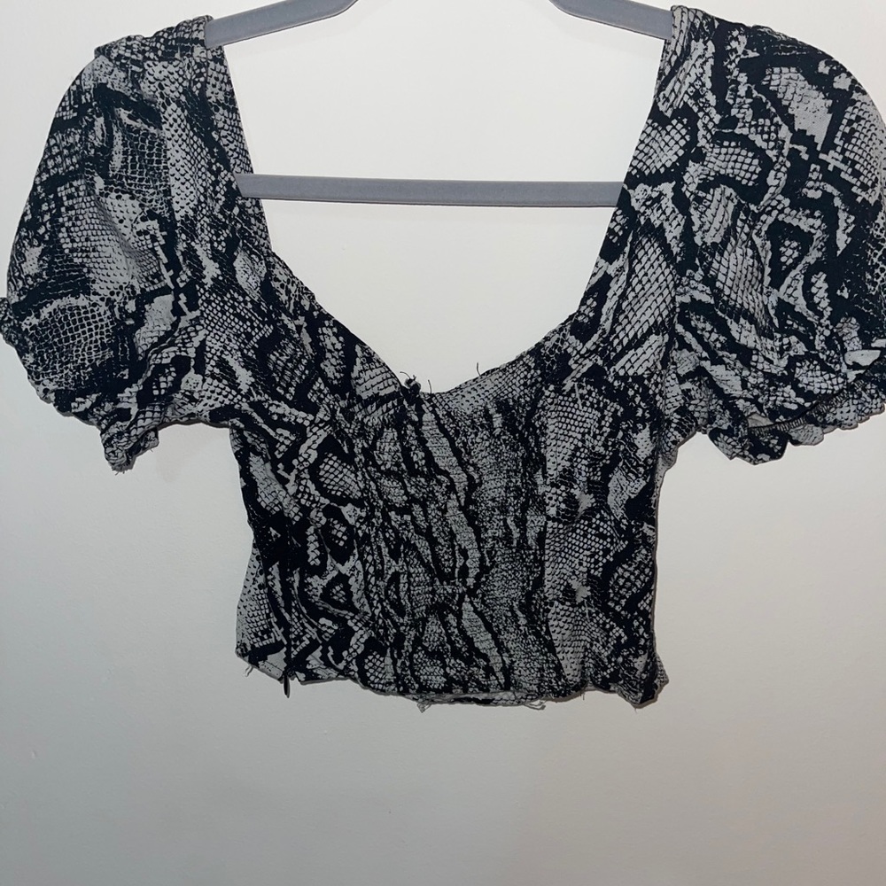 Urban Outfitters Snakeskin Going Out Top